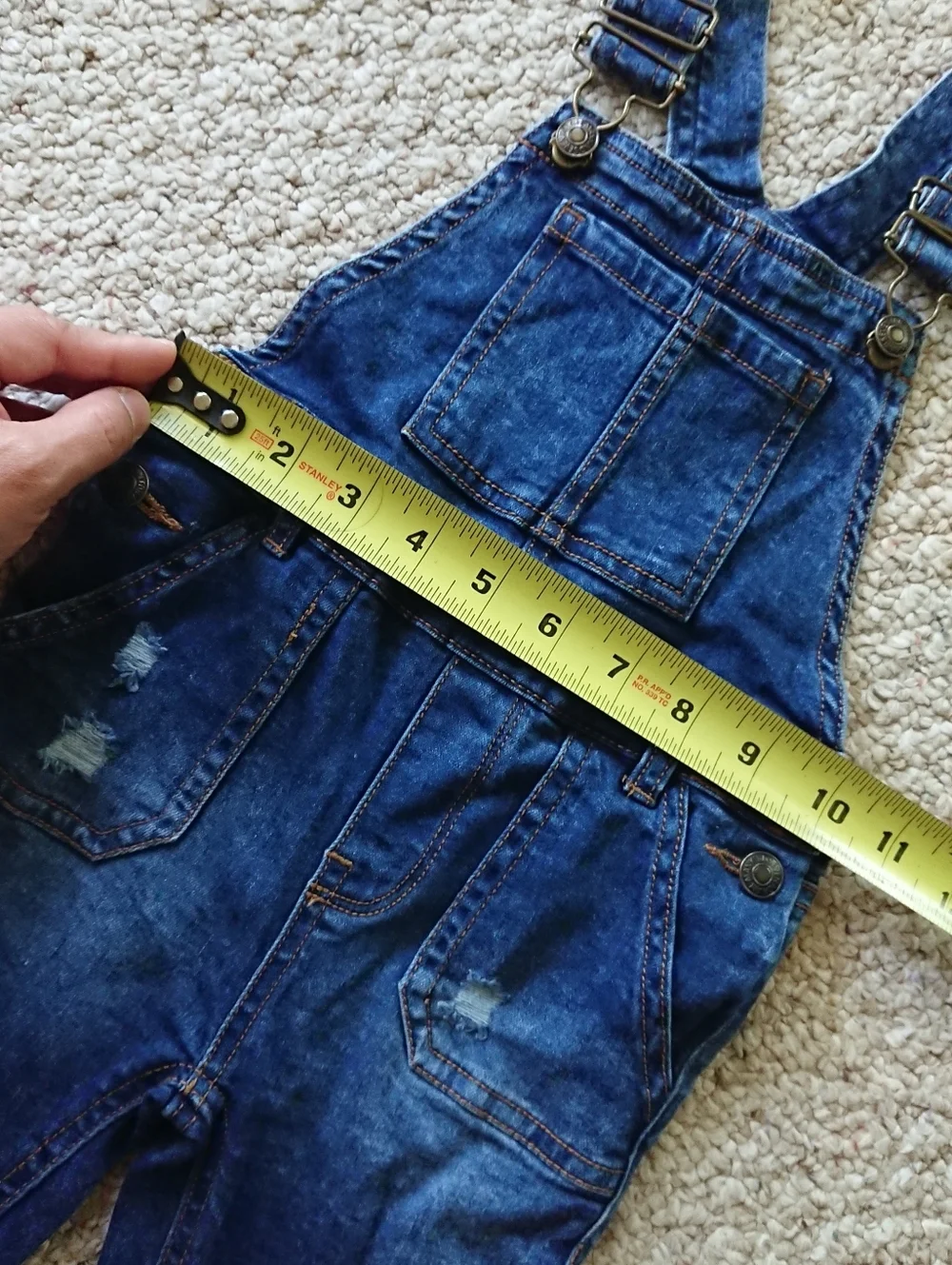 7 For All Mankind Toddler Girls Dark Wash Denim Overalls Size 4T